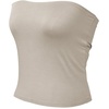 image:image72styles Womens Strapless Tube Tops  Basic Backless Sleeveless Bandeau Tanks Suits for Infinity Dress Convertible MultiwayTaupe