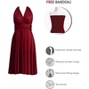 image:imageShort Infinity Bridesmaid Dresses Convertible Wrap Midi Multiway DressBurgundywine