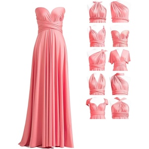 image:image72styles Infinity Dress with Bandeau Convertible Bridesmaid Dress Long Plus Size MultiWay Dress Twist Wrap DressCoral Pink