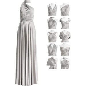 image:image72styles Infinity Dress with Bandeau Convertible Bridesmaid Dress Long Plus Size MultiWay Dress Twist Wrap DressSilver Grey