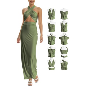 image:image72styles Infintiy Beach Cover Up Dress24 in 1 Wrap Casual Summer Vacation Maxi Long Sundress  Versatile Sexy Pool CruiseOlive Green