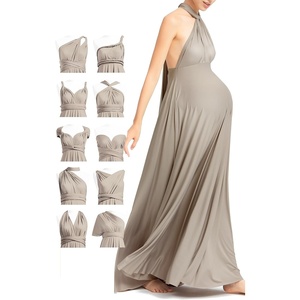 image:image72styles Maternity Dresses for Baby Shower  Infinity Wrap Elegant Maxi Plus Size for Wedding Guest Formal Gown PhotoshootsTaupe