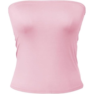 image:image72styles Womens Strapless Tube Tops  Basic Backless Sleeveless Bandeau Tanks Suits for Infinity Dress Convertible MultiwayBlush Pink