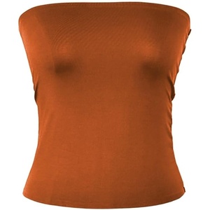 image:image72styles Womens Strapless Tube Tops  Basic Backless Sleeveless Bandeau Tanks Suits for Infinity Dress Convertible MultiwayBurnt Orange