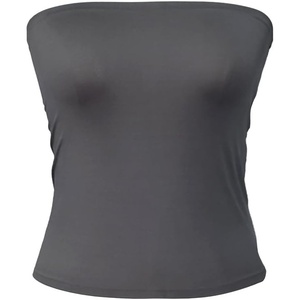 image:image72styles Womens Strapless Tube Tops  Basic Backless Sleeveless Bandeau Tanks Suits for Infinity Dress Convertible MultiwayCharcoal Grey