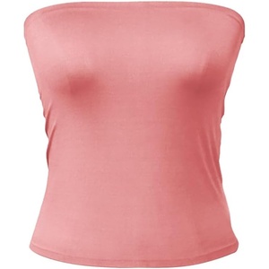 image:image72styles Womens Strapless Tube Tops  Basic Backless Sleeveless Bandeau Tanks Suits for Infinity Dress Convertible MultiwayCoral Pink