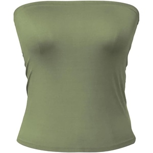 image:image72styles Womens Strapless Tube Tops  Basic Backless Sleeveless Bandeau Tanks Suits for Infinity Dress Convertible MultiwayOlive Green