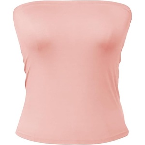 image:image72styles Womens Strapless Tube Tops  Basic Backless Sleeveless Bandeau Tanks Suits for Infinity Dress Convertible MultiwayPeach Coral