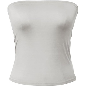 image:image72styles Womens Strapless Tube Tops  Basic Backless Sleeveless Bandeau Tanks Suits for Infinity Dress Convertible MultiwaySilver Grey