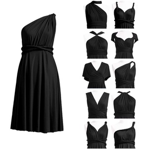image:imageShort Infinity Bridesmaid Dresses Convertible Wrap Midi Multiway DressBlack
