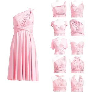 image:imageShort Infinity Bridesmaid Dresses Convertible Wrap Midi Multiway DressBlush Pink