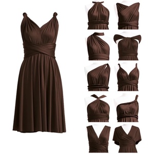 image:imageShort Infinity Bridesmaid Dresses Convertible Wrap Midi Multiway DressDark Brown