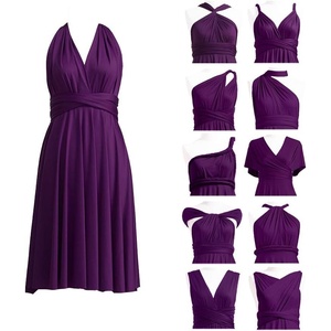 image:imageShort Infinity Bridesmaid Dresses Convertible Wrap Midi Multiway DressDark Purple
