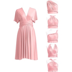 image:imageShort Infinity Bridesmaid Dresses Convertible Wrap Midi Multiway DressDusty Rose