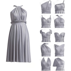 image:imageShort Infinity Bridesmaid Dresses Convertible Wrap Midi Multiway DressGrey