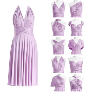 image:imageShort Infinity Bridesmaid Dresses Convertible Wrap Midi Multiway DressLavender