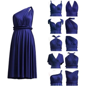image:imageShort Infinity Bridesmaid Dresses Convertible Wrap Midi Multiway DressMidnight Blue