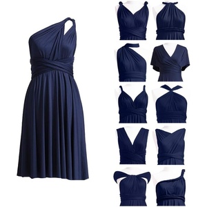 image:imageShort Infinity Bridesmaid Dresses Convertible Wrap Midi Multiway DressNavy Blue