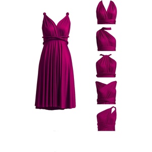 image:imageShort Infinity Bridesmaid Dresses Convertible Wrap Midi Multiway DressPlum