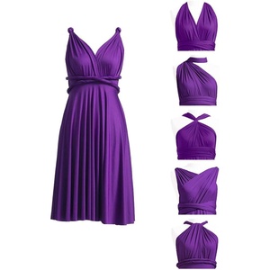 image:imageShort Infinity Bridesmaid Dresses Convertible Wrap Midi Multiway DressPurple