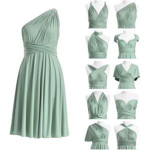 image:imageShort Infinity Bridesmaid Dresses Convertible Wrap Midi Multiway DressSage
