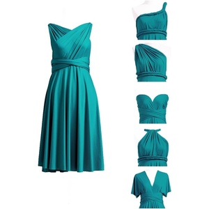 image:imageShort Infinity Bridesmaid Dresses Convertible Wrap Midi Multiway DressTeal