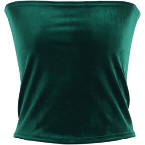 image:imageVelvet Womens Strapless Tube Tops  Basic Backless Sleeveless Bandeau Tank Suit for Infinity Wrap Convertible Multiway DressGreen