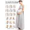 image:image72styles Maternity Dress for Baby Shower Plus Size Infinity Bridesmaid Dress Long Wrap Wedding Guest Maternity Photoshoot Dress Silver Grey
