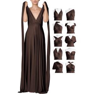 image:image72styles Infinity Dresses for Wedding Guest  Multiway Wrap Maxi Long for Women Elegant Sexy for Evening Gown Party GalaDark Brown