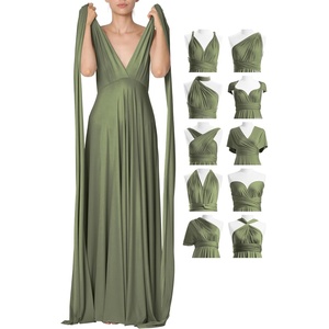 image:image72styles Infinity Dresses for Wedding Guest  Multiway Wrap Maxi Long for Women Elegant Sexy for Evening Gown Party GalaOlive Green