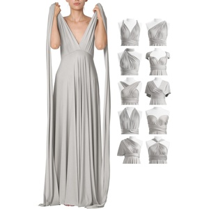 image:image72styles Infinity Dresses for Wedding Guest  Multiway Wrap Maxi Long for Women Elegant Sexy for Evening Gown Party GalaSilver Grey