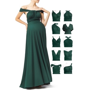 image:image72styles Maternity Dress for Baby Shower One Size Infinity Bridesmaid Dress Long Wrap Wedding Guest Maternity Photoshoot Dress Dark Green