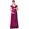 image:image72styles Maternity MultiWay Wrap Infinity Maxi Dress for Baby Shower  Soft Stretchy Comfort Flattering Highlight Curves FullTerm Pregnancy amp Postpartum amp Nursing Friendly NonSeeThroughPlum