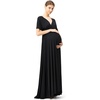 image:image72styles Maternity MultiWay Wrap Infinity Maxi Dress for Baby Shower  Soft Stretchy Comfort Flattering Highlight Curves FullTerm Pregnancy amp Postpartum amp Nursing Friendly NonSeeThroughBlack