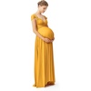 image:image72styles Maternity MultiWay Wrap Infinity Maxi Dress for Baby Shower  Soft Stretchy Comfort Flattering Highlight Curves FullTerm Pregnancy amp Postpartum amp Nursing Friendly NonSeeThroughMustard Yellow