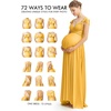 image:image72styles Maternity MultiWay Wrap Infinity Maxi Dress for Baby Shower  Soft Stretchy Comfort Flattering Highlight Curves FullTerm Pregnancy amp Postpartum amp Nursing Friendly NonSeeThroughMustard Yellow