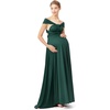 image:image72styles Maternity MultiWay Wrap Infinity Maxi Dress for Baby Shower  Soft Stretchy Comfort Flattering Highlight Curves FullTerm Pregnancy amp Postpartum amp Nursing Friendly NonSeeThroughDark Green