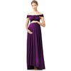 image:image72styles Maternity MultiWay Wrap Infinity Maxi Dress for Baby Shower  Soft Stretchy Comfort Flattering Highlight Curves FullTerm Pregnancy amp Postpartum amp Nursing Friendly NonSeeThroughDark Purple