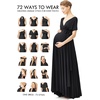 image:image72styles Maternity MultiWay Wrap Infinity Maxi Dress for Baby Shower  Soft Stretchy Comfort Flattering Highlight Curves FullTerm Pregnancy amp Postpartum amp Nursing Friendly NonSeeThroughBlack