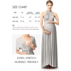 image:image72styles Maternity MultiWay Wrap Infinity Maxi Dress for Baby Shower  Soft Stretchy Comfort Flattering Highlight Curves FullTerm Pregnancy amp Postpartum amp Nursing Friendly NonSeeThroughSilver Grey