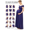 image:image72styles Maternity MultiWay Wrap Infinity Maxi Dress for Baby Shower  Soft Stretchy Comfort Flattering Highlight Curves FullTerm Pregnancy amp Postpartum amp Nursing Friendly NonSeeThroughMidnight Blue