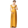 image:image72styles Maternity MultiWay Wrap Infinity Maxi Dress for Baby Shower  Soft Stretchy Comfort Flattering Highlight Curves FullTerm Pregnancy amp Postpartum amp Nursing Friendly NonSeeThroughMustard Yellow
