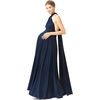 image:image72styles Maternity MultiWay Wrap Infinity Maxi Dress for Baby Shower  Soft Stretchy Comfort Flattering Highlight Curves FullTerm Pregnancy amp Postpartum amp Nursing Friendly NonSeeThroughNavy Blue