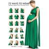 image:image72styles Maternity MultiWay Wrap Infinity Maxi Dress for Baby Shower  Soft Stretchy Comfort Flattering Highlight Curves FullTerm Pregnancy amp Postpartum amp Nursing Friendly NonSeeThroughEmerald Green