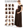 image:image72styles Maternity MultiWay Wrap Infinity Maxi Dress for Baby Shower  Soft Stretchy Comfort Flattering Highlight Curves FullTerm Pregnancy amp Postpartum amp Nursing Friendly NonSeeThroughDark Brown