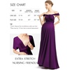 image:image72styles Maternity MultiWay Wrap Infinity Maxi Dress for Baby Shower  Soft Stretchy Comfort Flattering Highlight Curves FullTerm Pregnancy amp Postpartum amp Nursing Friendly NonSeeThroughDark Purple