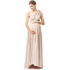 image:image72styles Maternity MultiWay Wrap Infinity Maxi Dress for Baby Shower  Soft Stretchy Comfort Flattering Highlight Curves FullTerm Pregnancy amp Postpartum amp Nursing Friendly NonSeeThroughChampagne