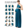image:image72styles Maternity MultiWay Wrap Infinity Maxi Dress for Baby Shower  Soft Stretchy Comfort Flattering Highlight Curves FullTerm Pregnancy amp Postpartum amp Nursing Friendly NonSeeThroughTeal Blue