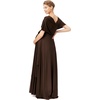 image:image72styles Maternity MultiWay Wrap Infinity Maxi Dress for Baby Shower  Soft Stretchy Comfort Flattering Highlight Curves FullTerm Pregnancy amp Postpartum amp Nursing Friendly NonSeeThroughDark Brown