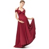 image:image72styles Maternity MultiWay Wrap Infinity Maxi Dress for Baby Shower  Soft Stretchy Comfort Flattering Highlight Curves FullTerm Pregnancy amp Postpartum amp Nursing Friendly NonSeeThroughBurgundy